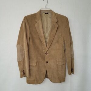 Woodmere Corduroy Blazer Mens Brown Elbow Patch 2‎ Button Sport Coat Jacket 40R